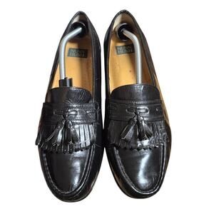 Nunn Bush Mens Black Leather Tassel Loafers Size 12